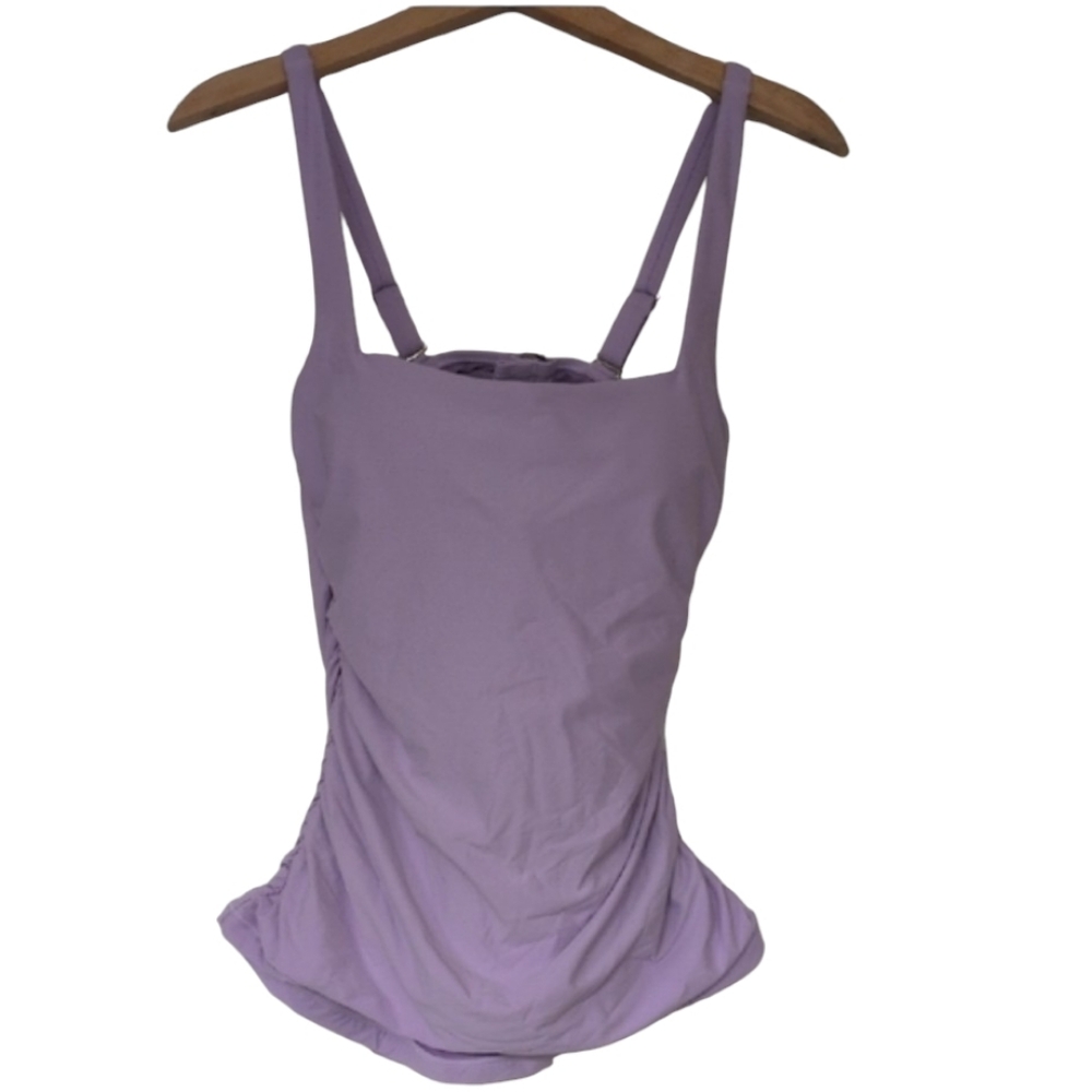 Athleta Bathing suit Tankini Top Purple Womens Size 36 B/C Under wire Bra